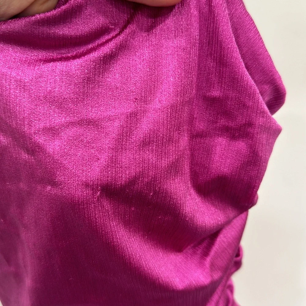 Amanda Uprichard Jersey Anja Mini Dress in Fuchsia - Picture 8 of 8